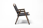 2x Bamboo Canvas Foldable Outdoor Camping Chair Wooden Travel Picnic Park - Black V563-75622-BLACK-2PCS