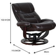 Julio Faux Leather Premium Reclining Lounge Arm Chair w/ Ottoman Swivel Sofa V563-75626