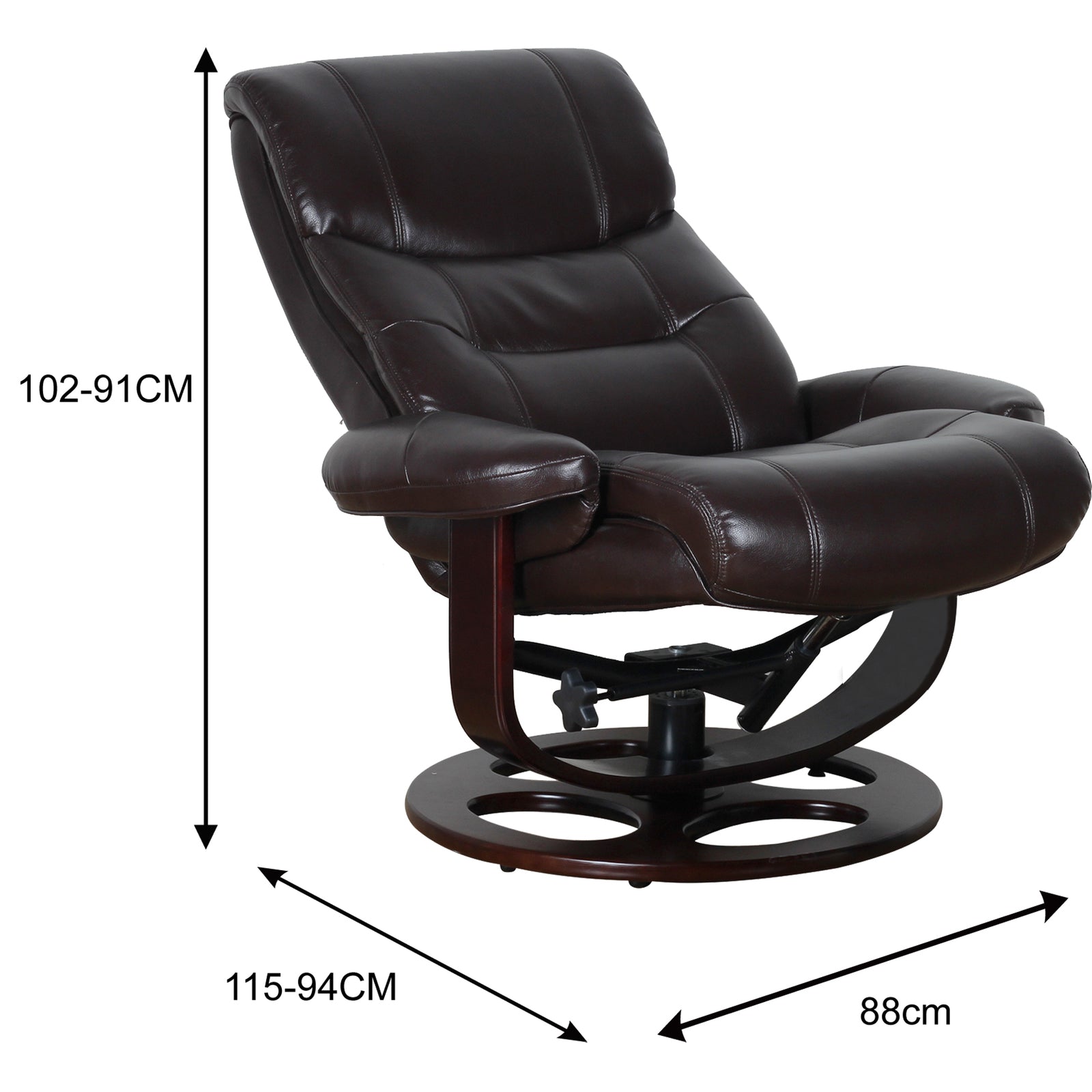 Julio Faux Leather Premium Reclining Lounge Arm Chair w/ Ottoman Swivel Sofa V563-75626