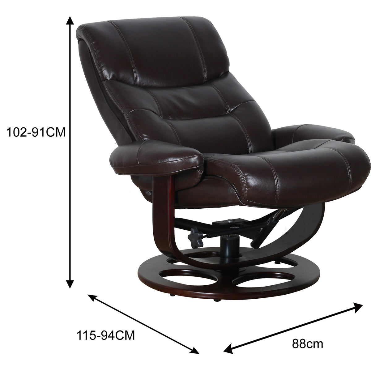 Julio Faux Leather Premium Reclining Lounge Arm Chair w/ Ottoman Swivel Sofa V563-75626