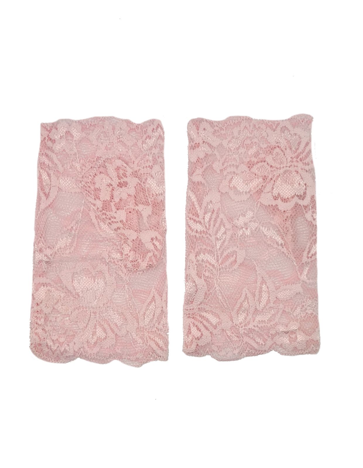 Dents Womens Lace Fingerless Mitten Glove Ladies Wedding Bridal Formal Floral - Pink