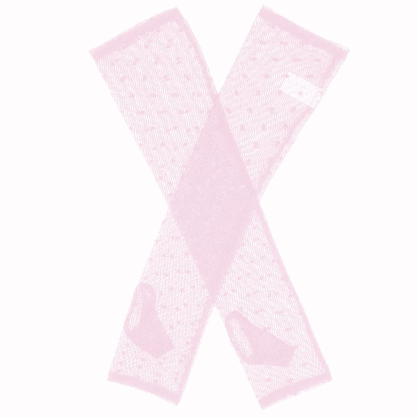 Dents Womens Long Below-Elbow Tulle Flock Dot Fingerless Mittens Gloves - Pink V563-76-0037-PINK