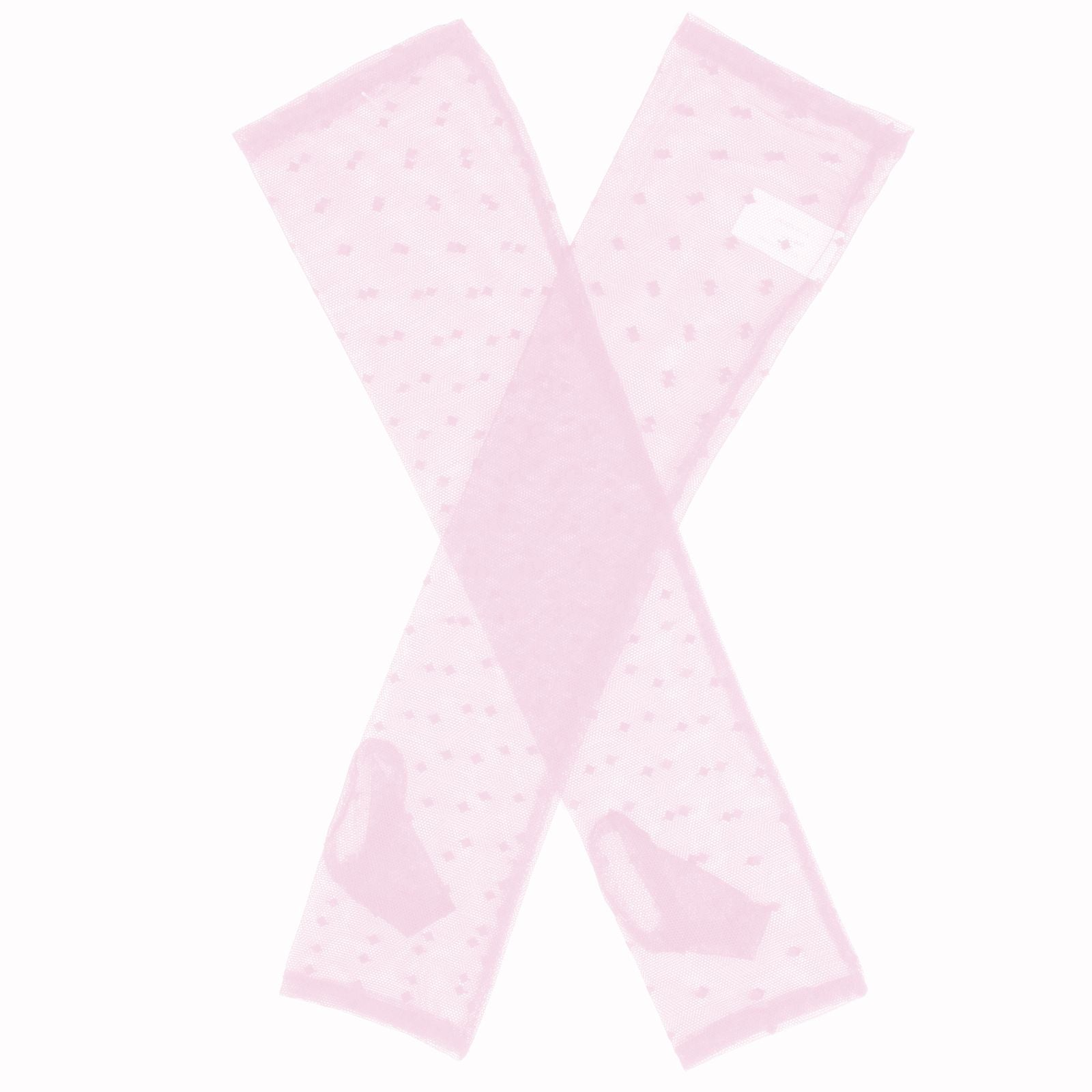 Dents Womens Long Below-Elbow Tulle Flock Dot Fingerless Mittens Gloves - Pink V563-76-0037-PINK