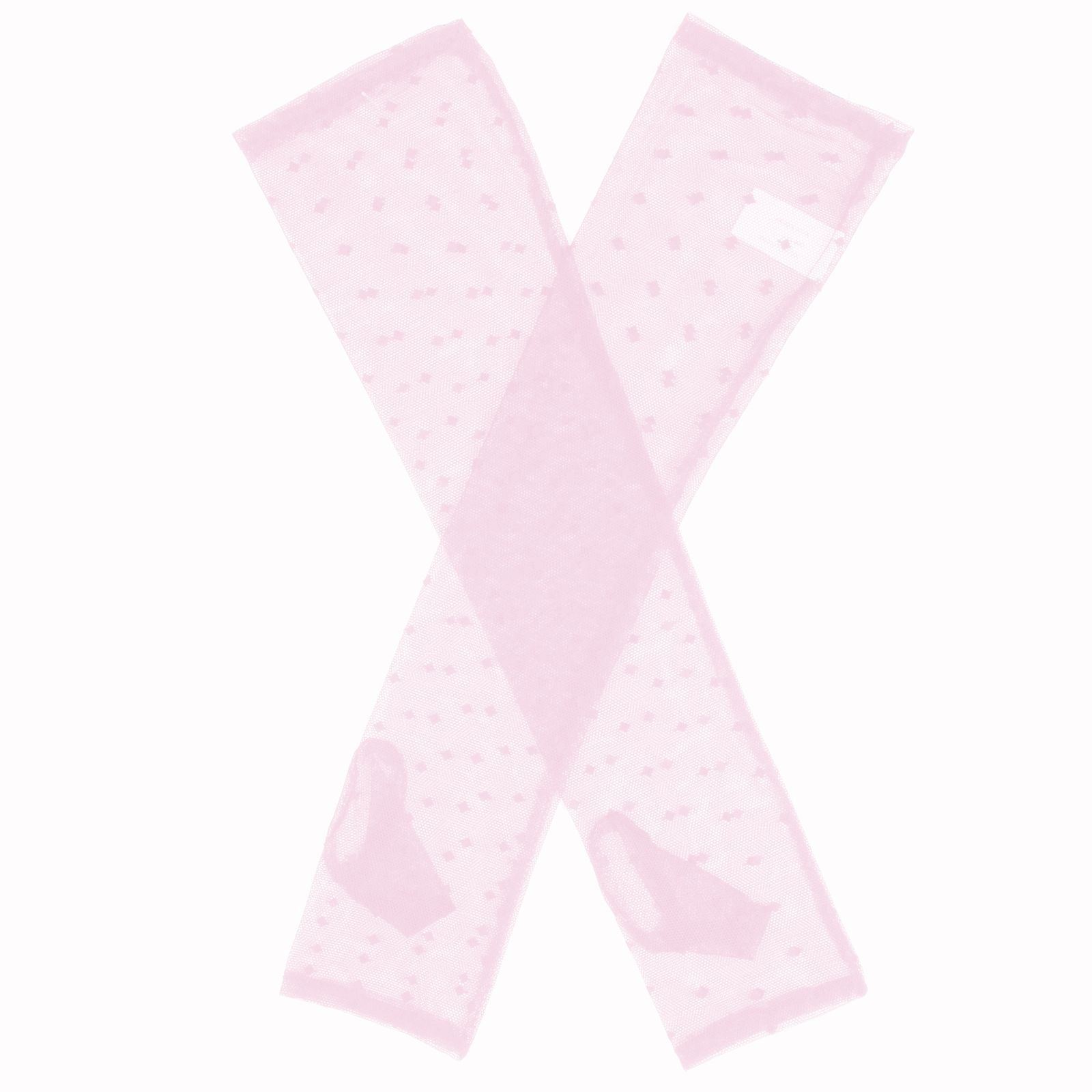 Dents Womens Long Below-Elbow Tulle Flock Dot Fingerless Mittens Gloves - Pink V563-76-0037-PINK