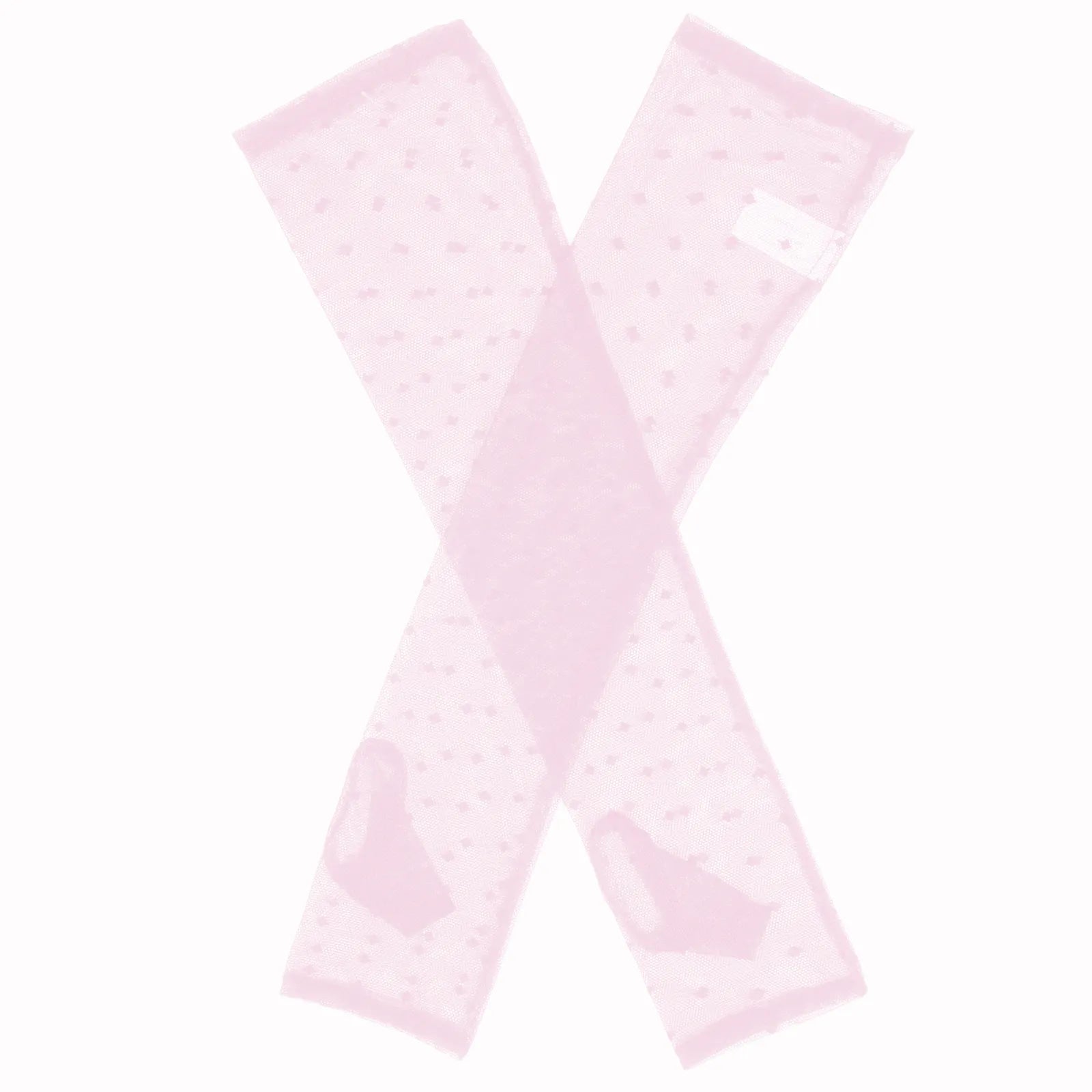 Dents Womens Long Below-Elbow Tulle Flock Dot Fingerless Mittens Gloves - Pink V563-76-0037-PINK
