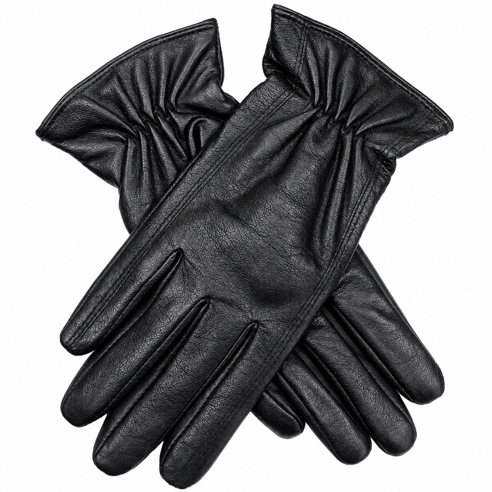 Womens Premium Kangaroo Leather Gloves 100% Wool Lined Winter Warm - Black - Small