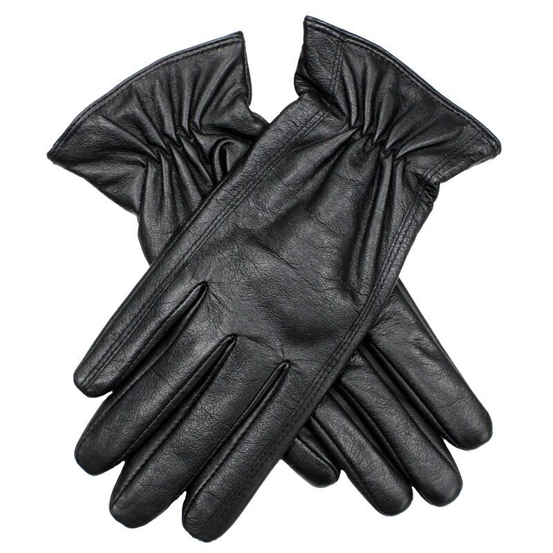Womens Premium Kangaroo Leather Gloves 100% Wool Lined Winter Warm - Black - Small