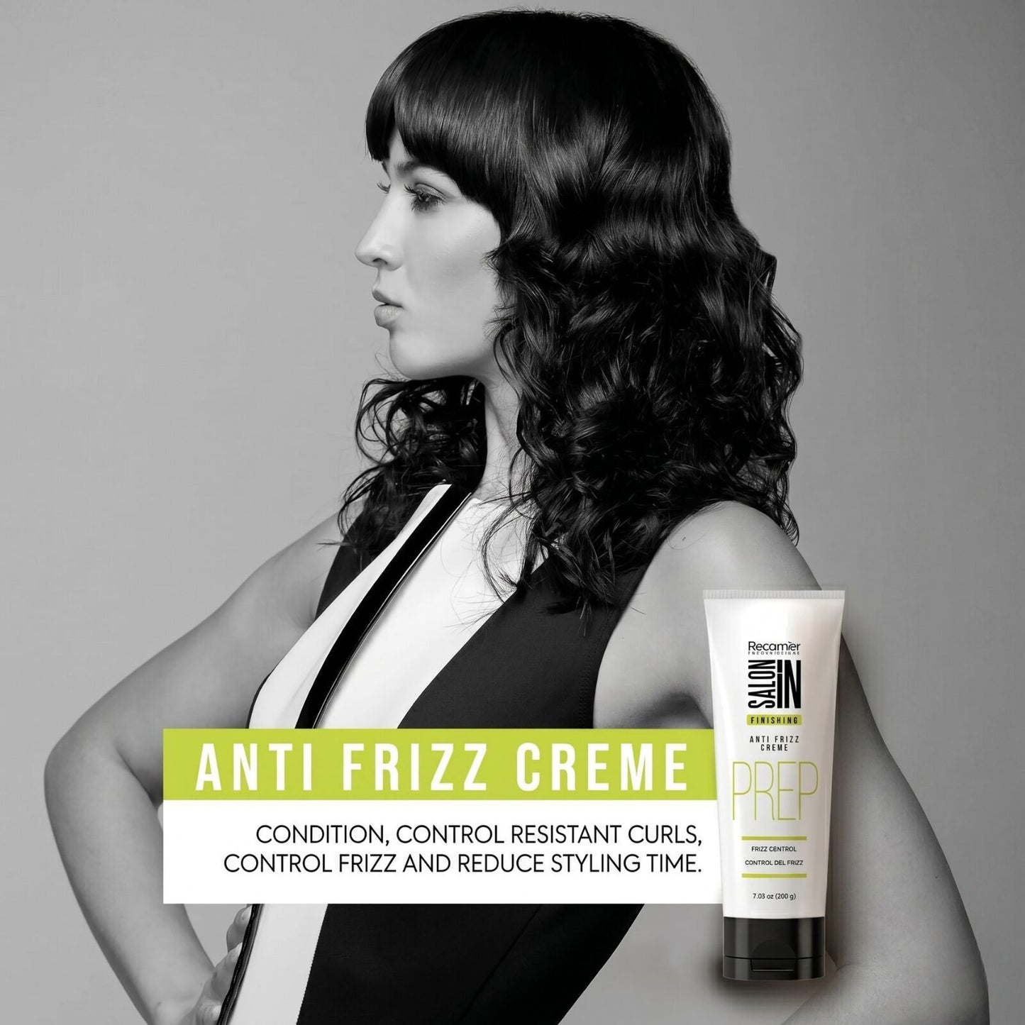 Recamier Professional In Finishing Anti Frizz Hair Cream PREP 7oz Serum - Crema V563-7702113035988
