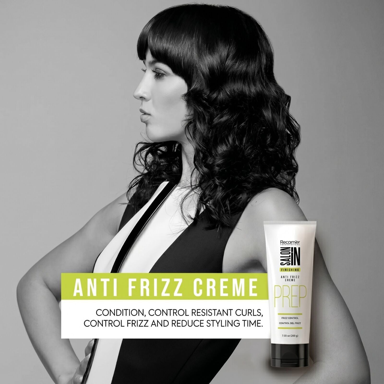 Recamier Professional In Finishing Anti Frizz Hair Cream PREP 7oz Serum - Crema V563-7702113035988