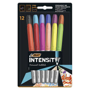 BiC Intensity Permanent Markers - 1 Pack of 12 - Assorted Colours V563-79416
