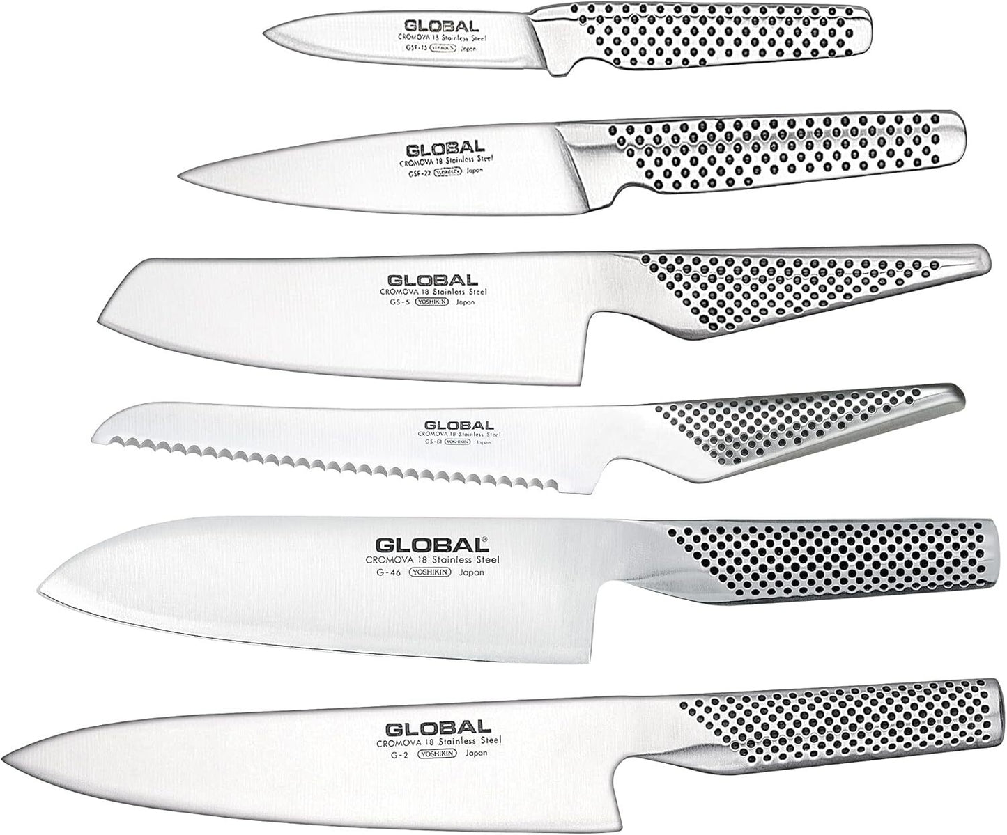 Global Zeitaku 7-Piece Japanese Knife Block Set Made in Japan in Black V563-79599