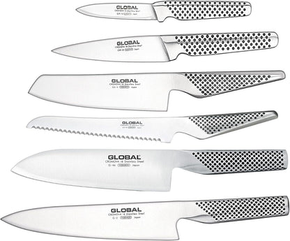 Global Zeitaku 7-Piece Japanese Knife Block Set Made in Japan in Black V563-79599