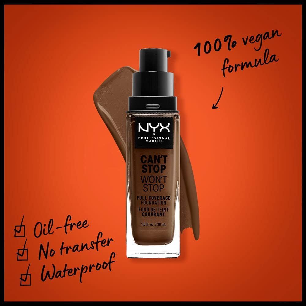 NYX Professional Makeup Can't Stop Won't Stop Full Coverage Liquid Foundation - 22 Deep Cool V563-800897181123
