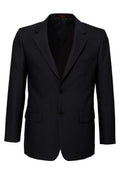 Mens Suit Jacket 2 Button Pinstripe Business Work Blazer Fully Lined - Black - 137