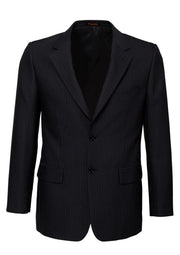 Mens Suit Jacket 2 Button Pinstripe Business Work Blazer Fully Lined - Black - 137