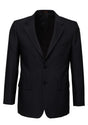 Mens Suit Jacket 2 Button Pinstripe Business Work Blazer Fully Lined - Black - 92 V563-80211-BLACK-92