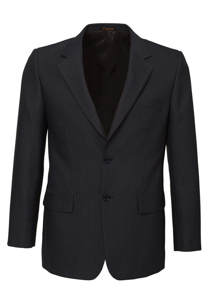 Mens Suit Jacket 2 Button Pinstripe Business Work Blazer Fully Lined - Charcoal - 107