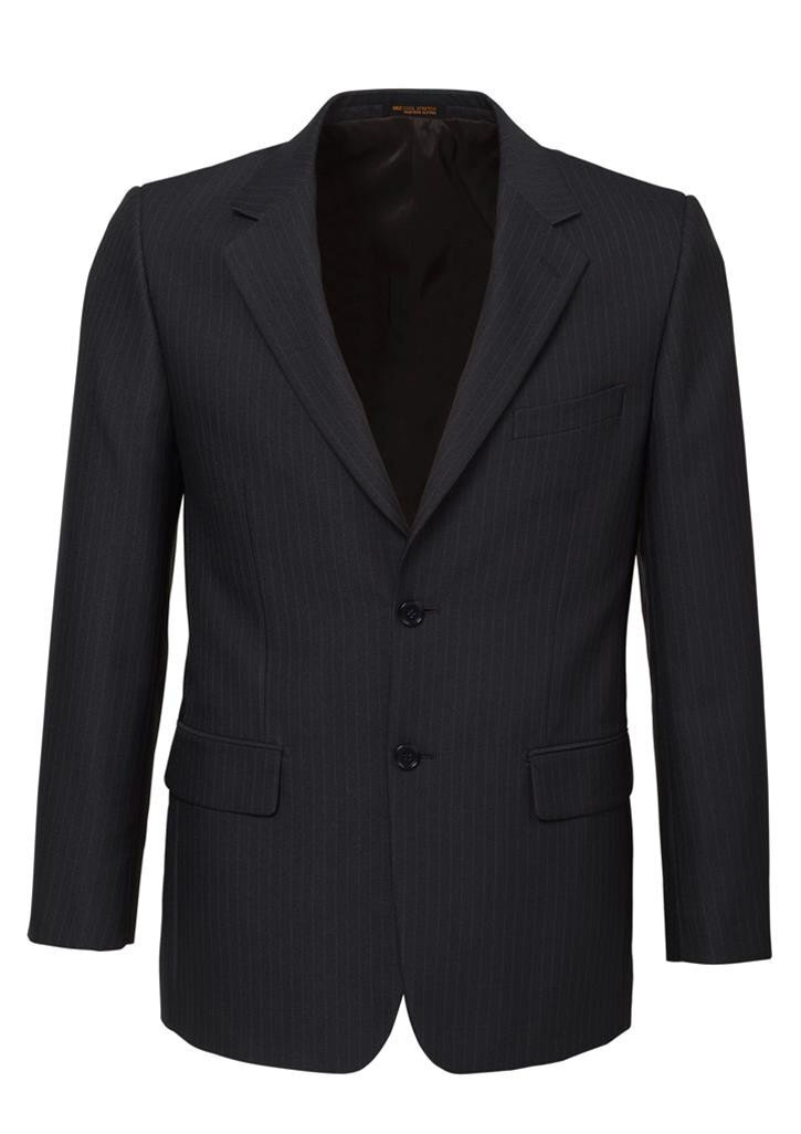 Mens Suit Jacket 2 Button Pinstripe Business Work Blazer Fully Lined - Charcoal - 117