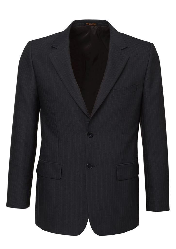 Mens Suit Jacket 2 Button Pinstripe Business Work Blazer Fully Lined - Charcoal - 117