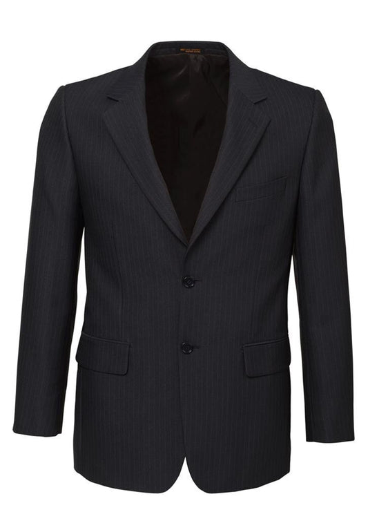 Mens Suit Jacket 2 Button Pinstripe Business Work Blazer Fully Lined - Charcoal - 92 V563-80211-CHARCL-92