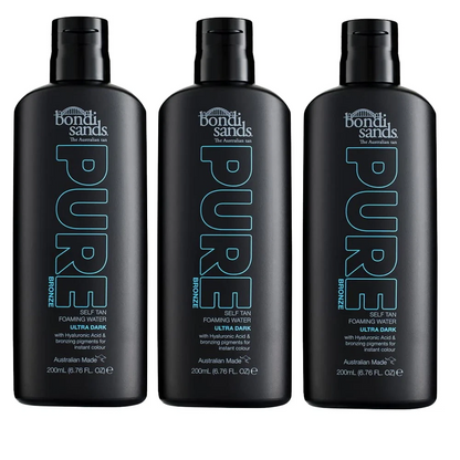3x Bondi Sands 200ml Pure Bronze Self Tan Tanning Foaming Water Ultra Dark V563-810020173215-3PCS