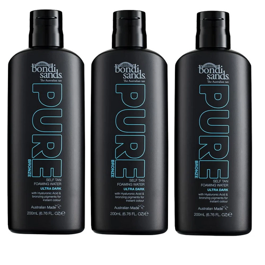 3x Bondi Sands 200ml Pure Bronze Self Tan Tanning Foaming Water Ultra Dark V563-810020173215-3PCS