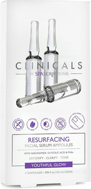 Spascriptions Clinicals Resurfacing Serum Ampoules 7-Pack 2.8ml Each Niacinamide Glycolic Acid PHAs Youthful V563-814655036976