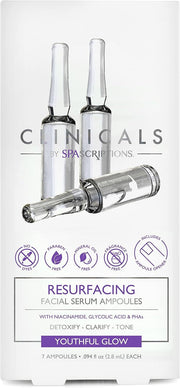 Spascriptions Clinicals Resurfacing Serum Ampoules 7-Pack 2.8ml Each Niacinamide Glycolic Acid PHAs Youthful V563-814655036976