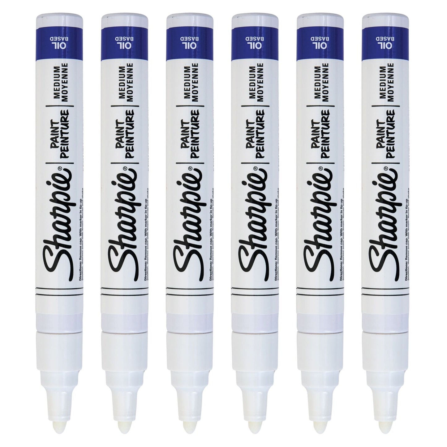 6x Sharpie Oil-Based Paint Markers in White Medium Point V563-81971-1PK_6X