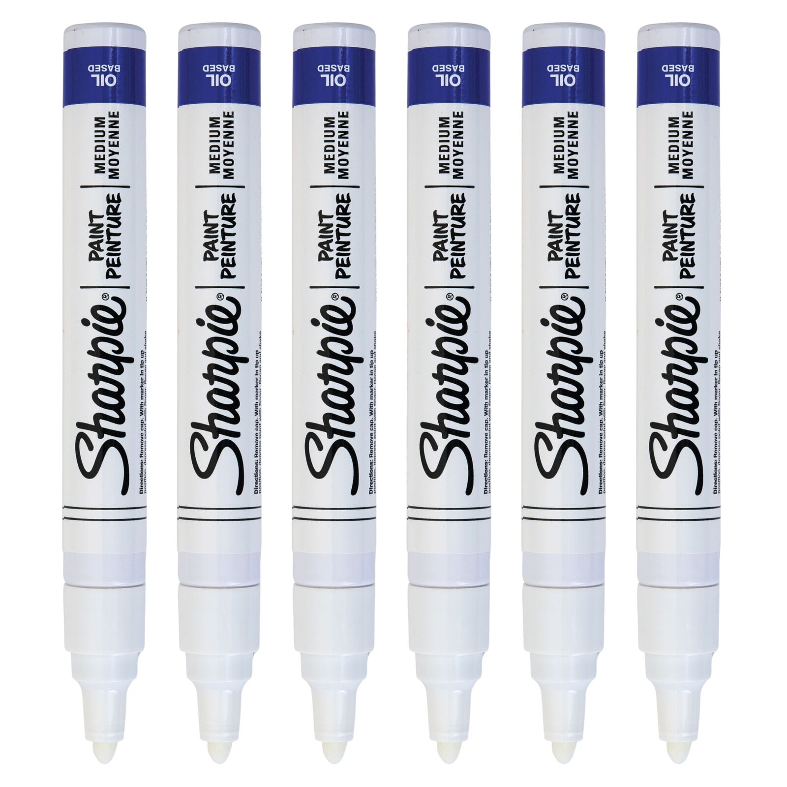 6x Sharpie Oil-Based Paint Markers in White Medium Point V563-81971-1PK_6X
