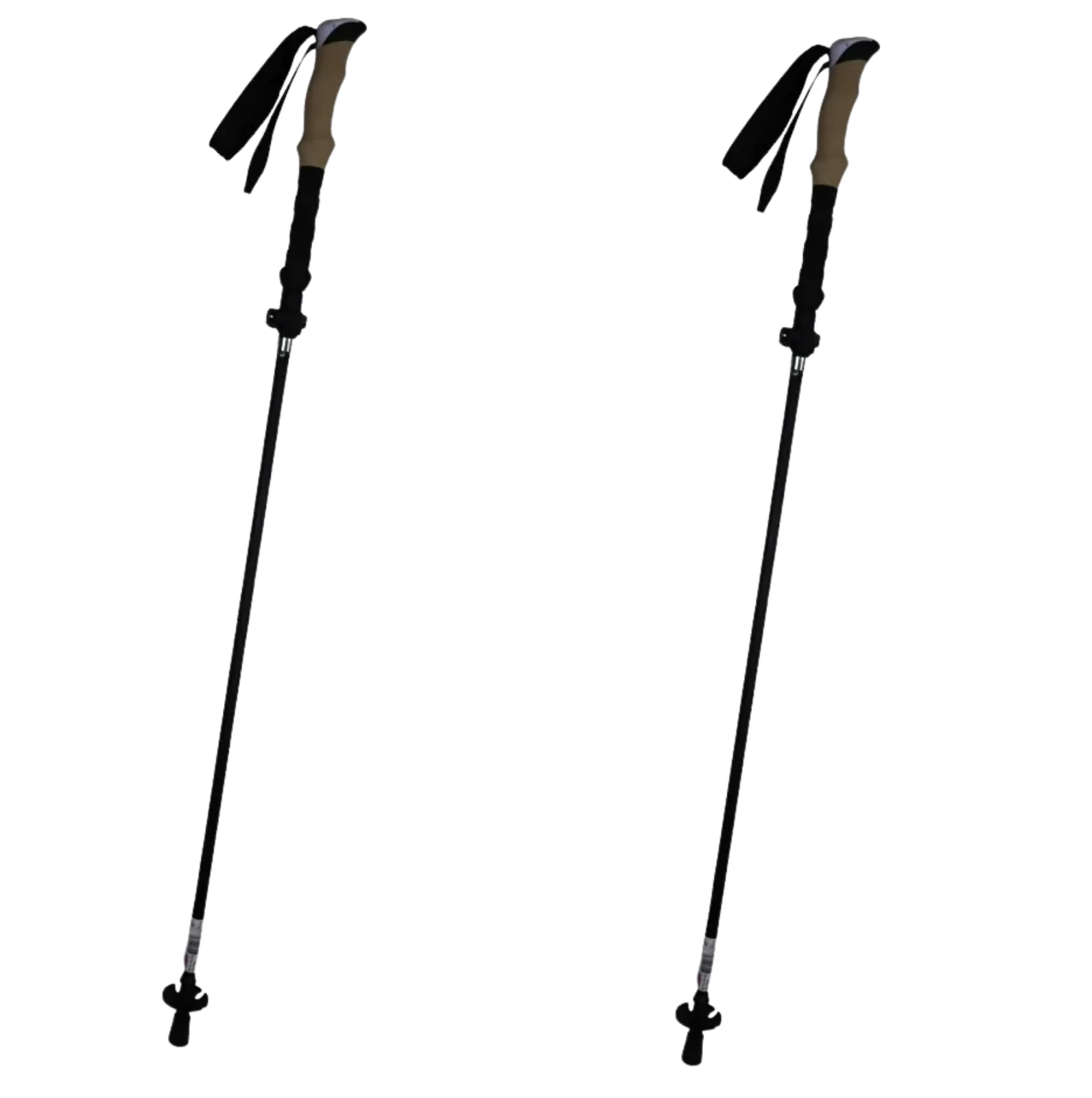 2x Telescopic Adjustable Hiking Pole Folding Walking Stick Adjustable Trekking 105cm - 125cm V563-82716-2PCS