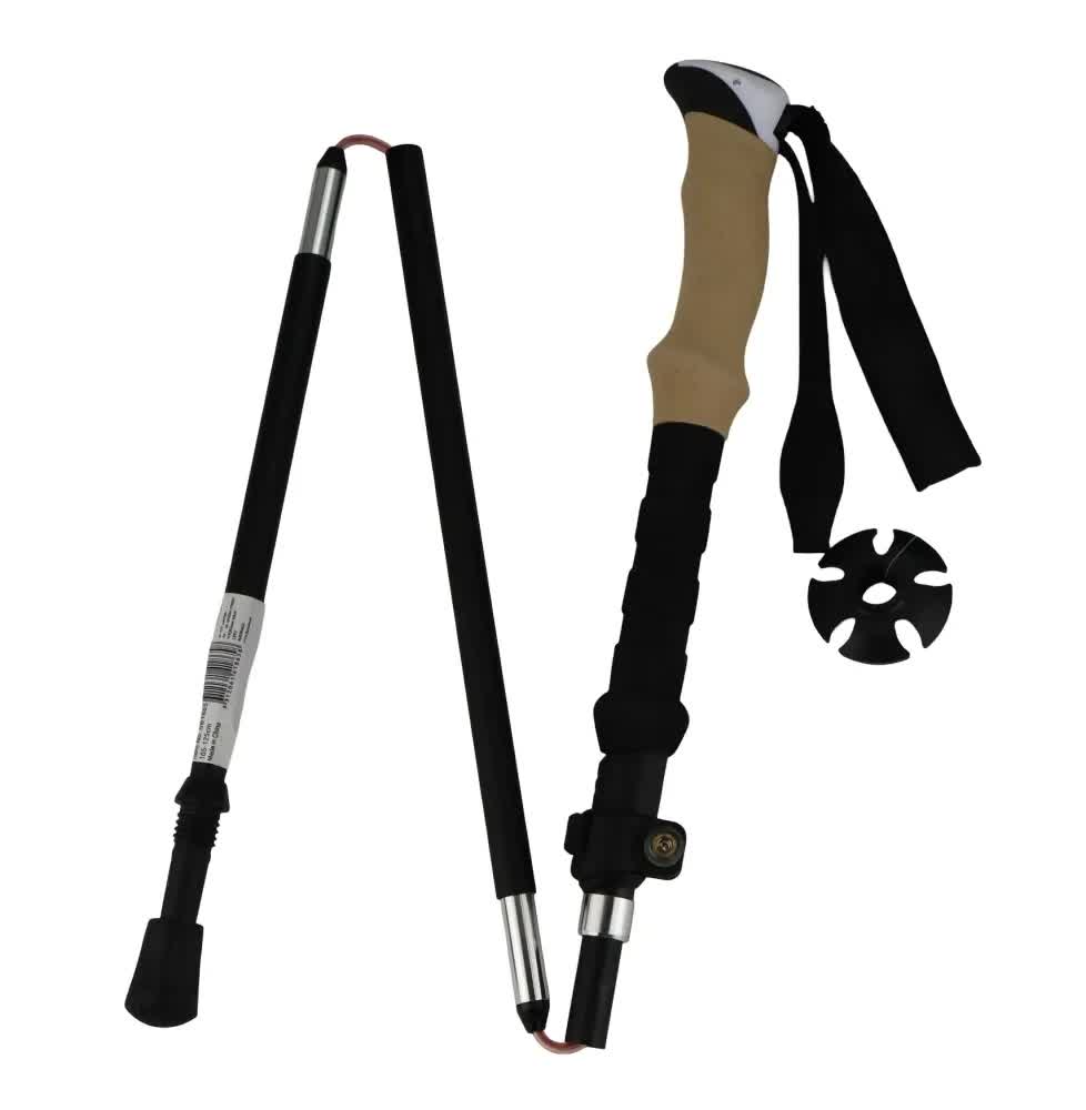 2x Telescopic Adjustable Hiking Pole Folding Walking Stick Adjustable Trekking 105cm - 125cm V563-82716-2PCS