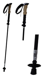 2x Telescopic Adjustable Hiking Pole Folding Walking Stick Adjustable Trekking 105cm - 125cm V563-82716-2PCS