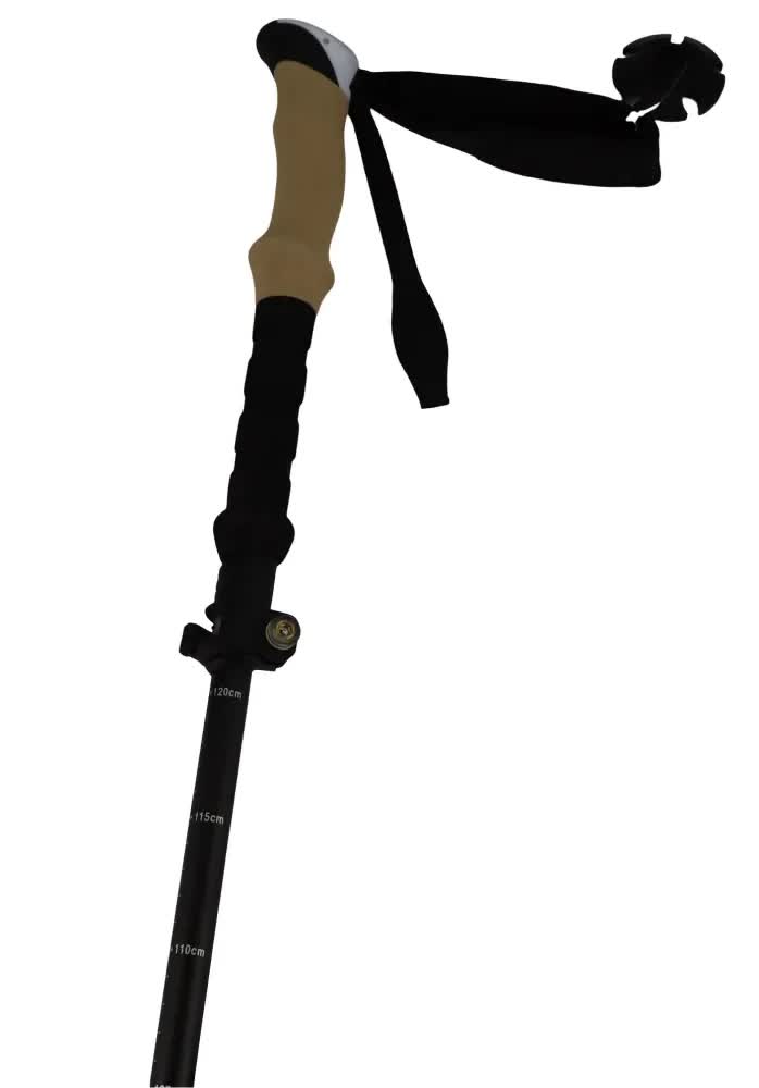 2x Telescopic Adjustable Hiking Pole Folding Walking Stick Adjustable Trekking 105cm - 125cm V563-82716-2PCS