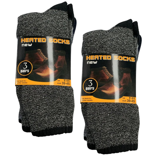 6 Pairs Mens THERMAL HEATED SOCKS Warm Winter Comfort Mens Work Size UK 7-11 V563-8590020100092-2PK_6PAIRS