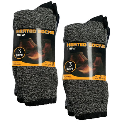 6 Pairs Mens THERMAL HEATED SOCKS Warm Winter Comfort Mens Work Size UK 7-11 V563-8590020100092-2PK_6PAIRS