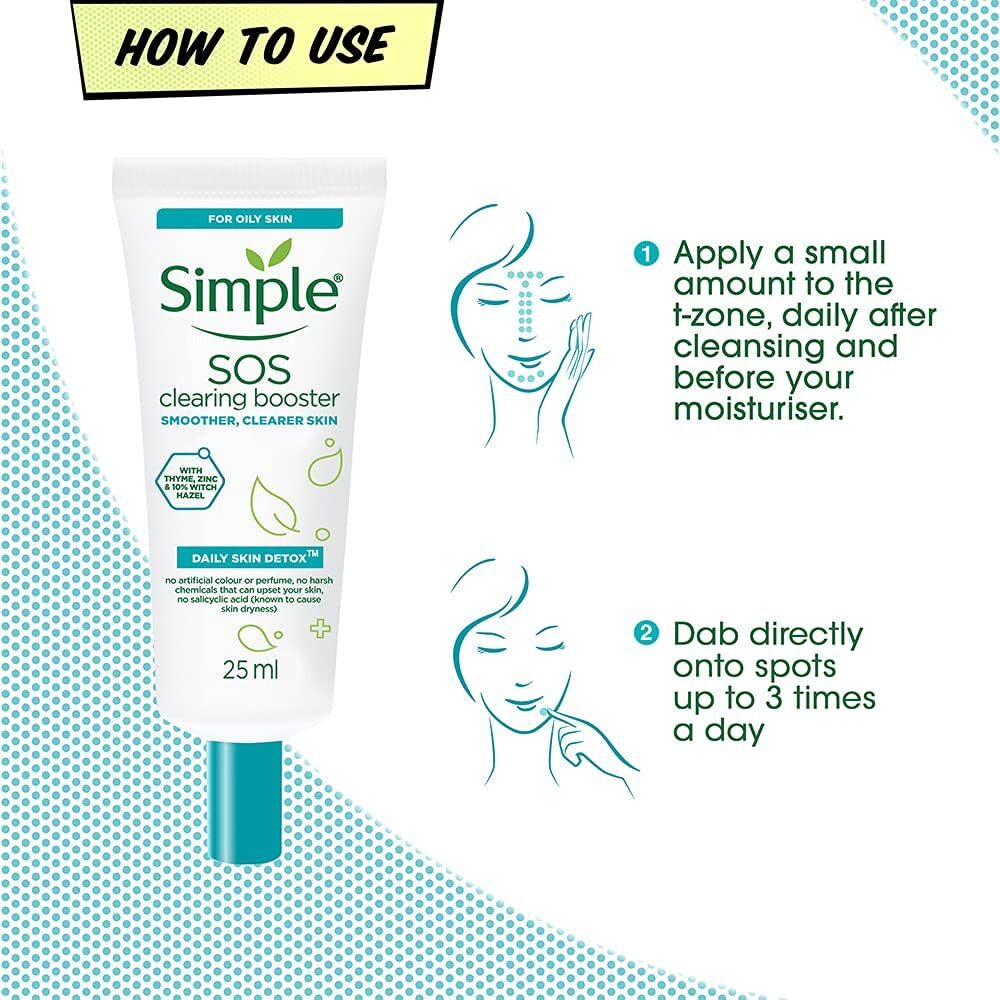 Simple 25ml SOS Clearing Booster Long Lasting Shine & Blemish Control V563-8710447473832