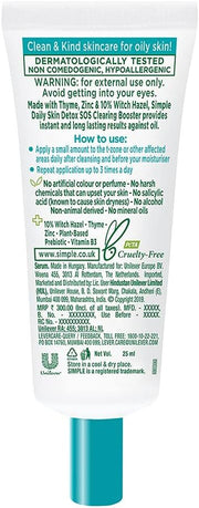 Simple 25ml SOS Clearing Booster Long Lasting Shine & Blemish Control V563-8710447473832