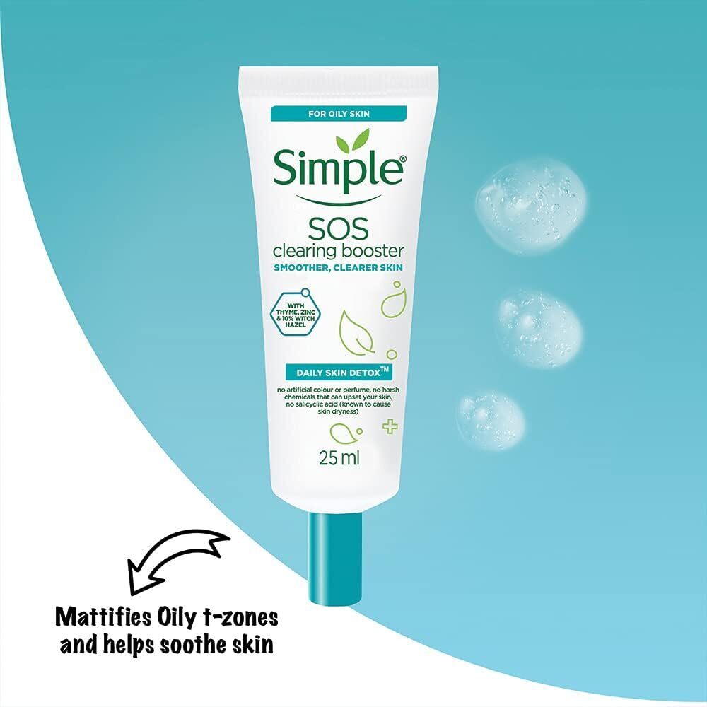 3x Simple 25ml SOS Clearing Booster Long Lasting Shine & Blemish Control V563-8710447473832_3X