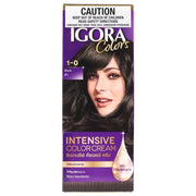 SCHWARZKOPF IGORA INTENSIVE COLOUR CREAM PERMANENT HAIR COLOUR BLACK 1-0 V563-8851332005704-1PCS