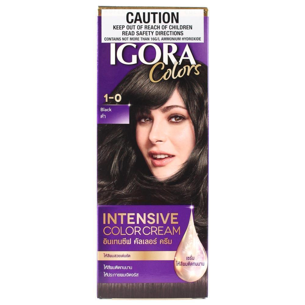 SCHWARZKOPF IGORA INTENSIVE COLOUR CREAM PERMANENT HAIR COLOUR BLACK 1-0 V563-8851332005704-1PCS