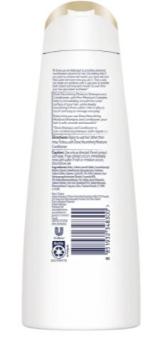 Dove 320mL Shampoo Nourishing Moisture For Normal To Dry Hair V563-8851932348300
