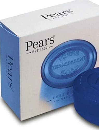Pears Transparent Soap Bar Pure and Gentle with Mint Extracts 100g V563-8901030545825