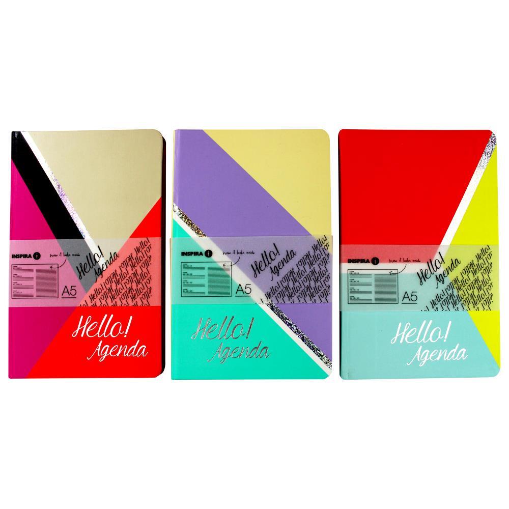 Inspira A5 Hello Agenda 96 Pages Dated Note Book Notebook - Assorted Colours V563-8991389777633