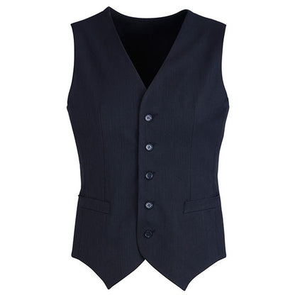 Mens Peaked Vest Waistcoat w/ Knitted Back Suit Formal Wedding Dress Up - Navy - 112 V563-90111-NAVY-112