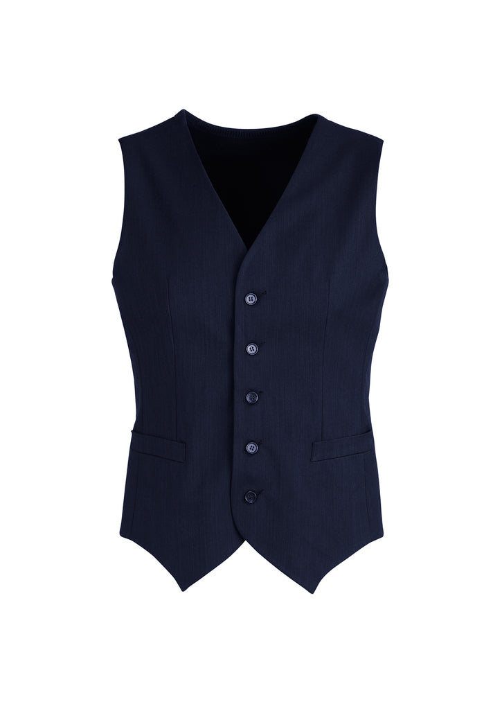 Mens Peaked Vest Waistcoat w/ Knitted Back Suit Formal Wedding Dress Up - Navy - 122 V563-90111-NAVY-122