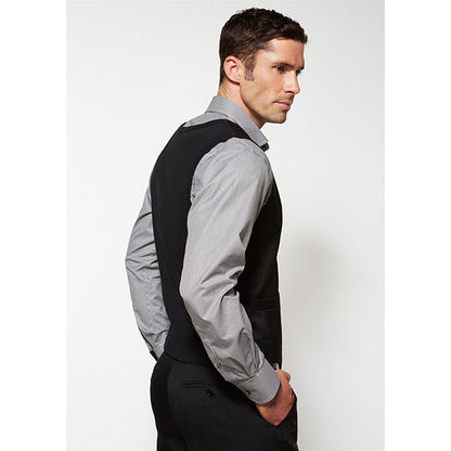 Mens Peaked Vest Waistcoat w/ Knitted Back Suit Formal Wedding Dress Up - Navy - 87 V563-90111-NAVY-87
