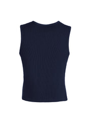Mens Peaked Vest Waistcoat w/ Knitted Back Suit Formal Wedding Dress Up - Navy - 92
