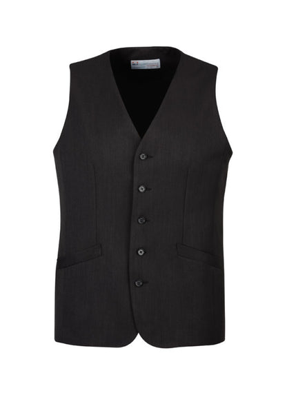 Mens Bamboo Blend Longline Vest Waistcoat w/ Stretch Business Forrnal Dress - Charcoal - 117 V563-90112-CHARCL-117