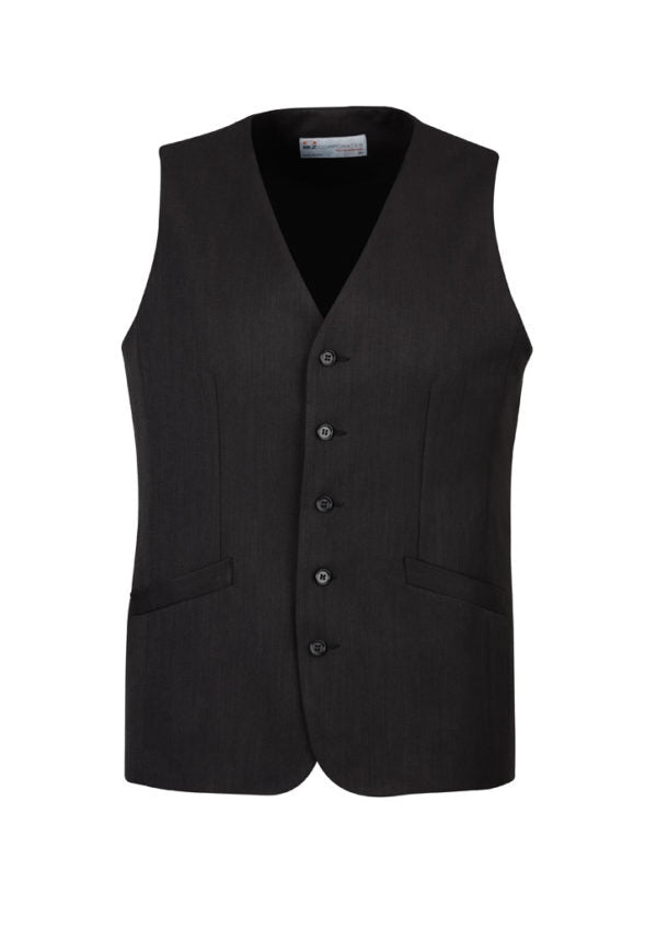 Mens Bamboo Blend Longline Vest Waistcoat w/ Stretch Business Forrnal Dress - Charcoal - 142 V563-90112-CHARCL-142